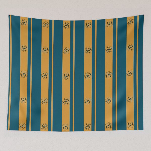 Item preview, BB Button Logo Teal and Yellow Strips designed and sold by ByJezie.