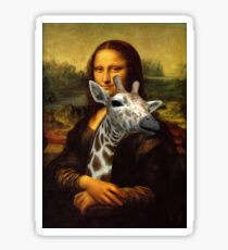 Mona Lisa Loves Giraffes Sticker