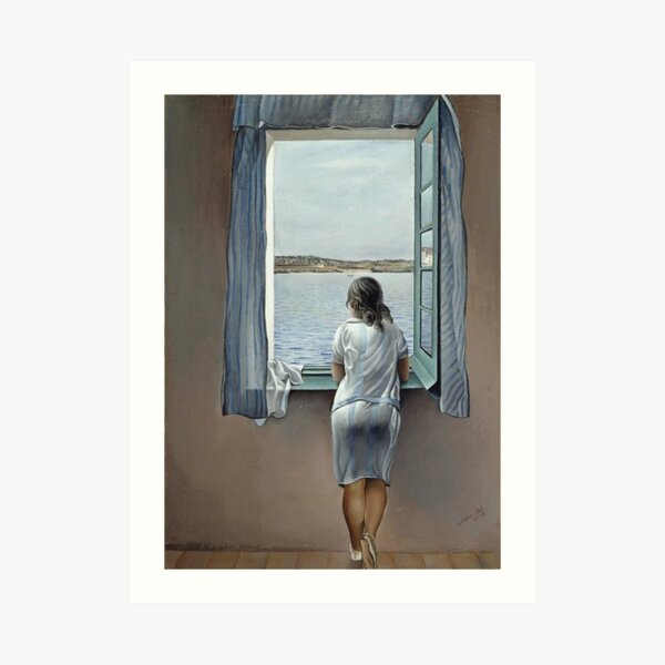Salvador Dali Young Woman at a Window 1925 Artwork for Wall Art, Prints, Posters, Tshirts, Men, Women, Youth Art Print