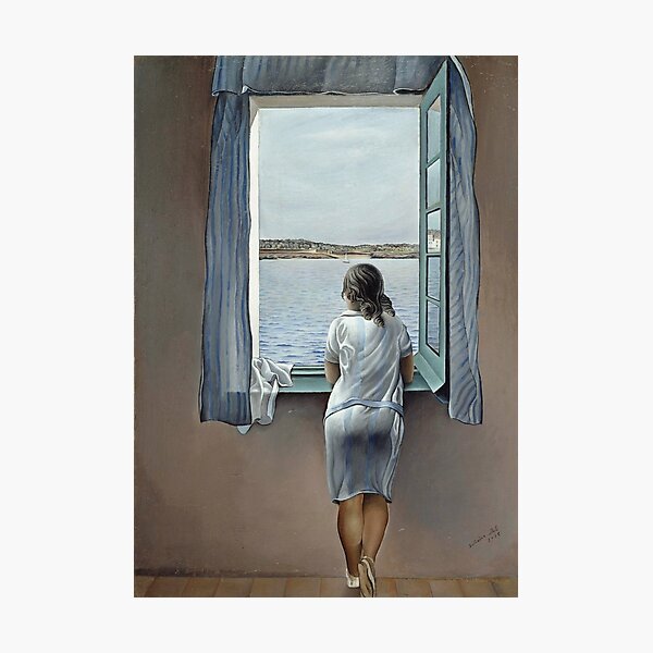 Salvador Dali Young Woman at a Window 1925 Artwork for Wall Art, Prints, Posters, Tshirts, Men, Women, Youth Photographic Print