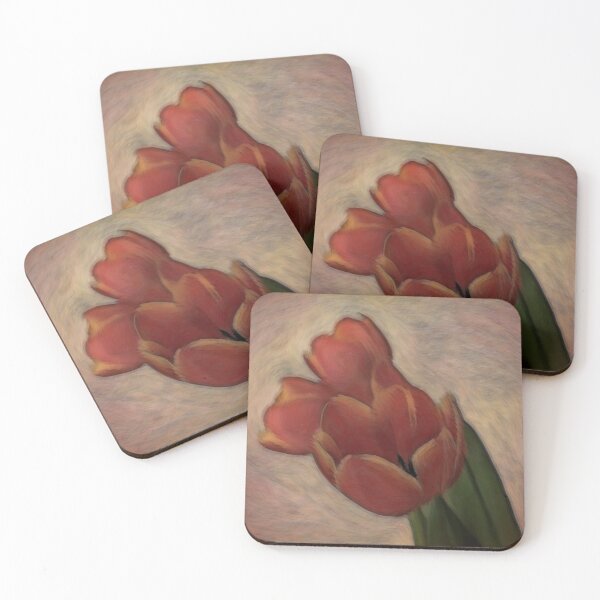 Item preview, Three Abstract Orange Tulips designed and sold by Lynn Bolt.