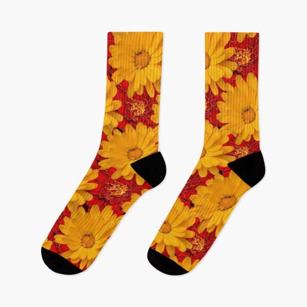 Item preview, A Medley of Red and Yellow Marigolds designed and sold by walkswithnature.