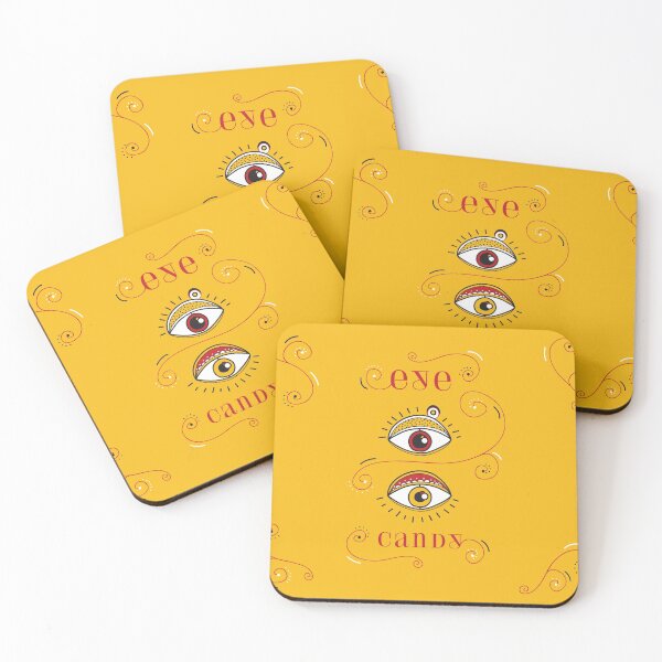 Item preview, Playful pop Boho Evil eye in Gold Yellow designed and sold by Lena Morf.