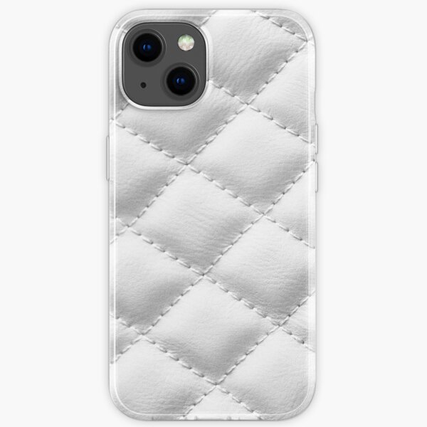 Quilted leather effect (white) iPhone Soft Case