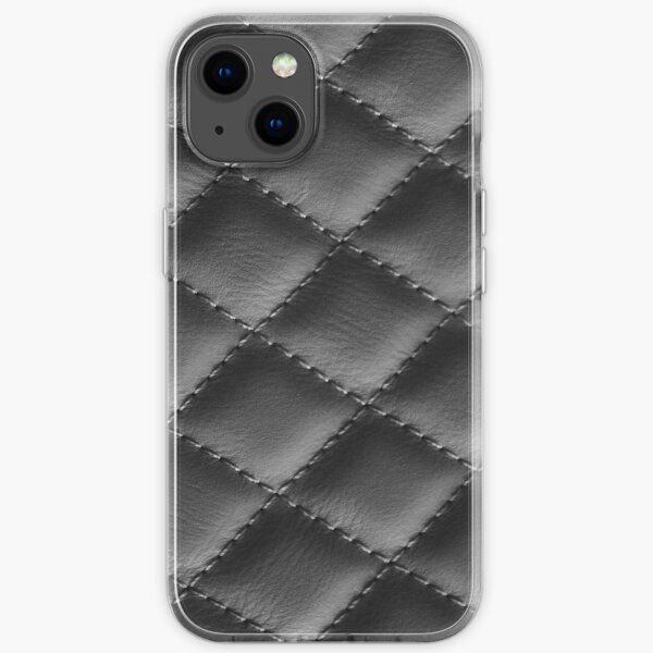 Quilted leather effect (black) iPhone Soft Case