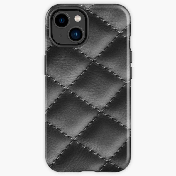 Quilted leather effect (black) iPhone Tough Case