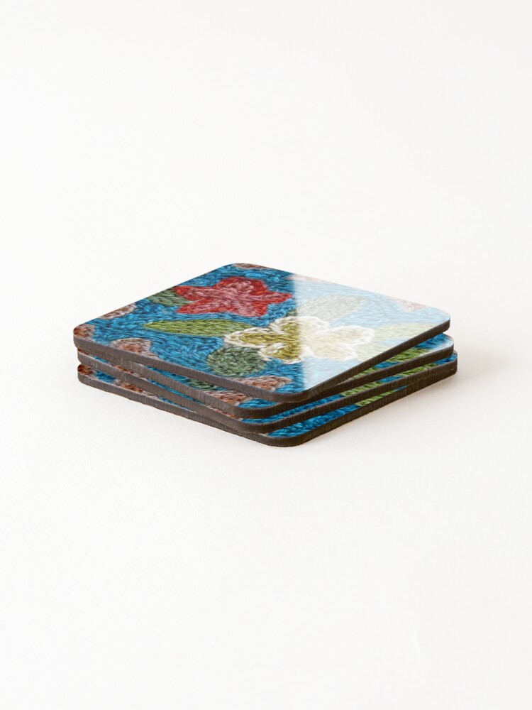 Thumbnail 4 of 5, Coasters (Set of 4), Chain Stitched Rug designed and sold by ethna.