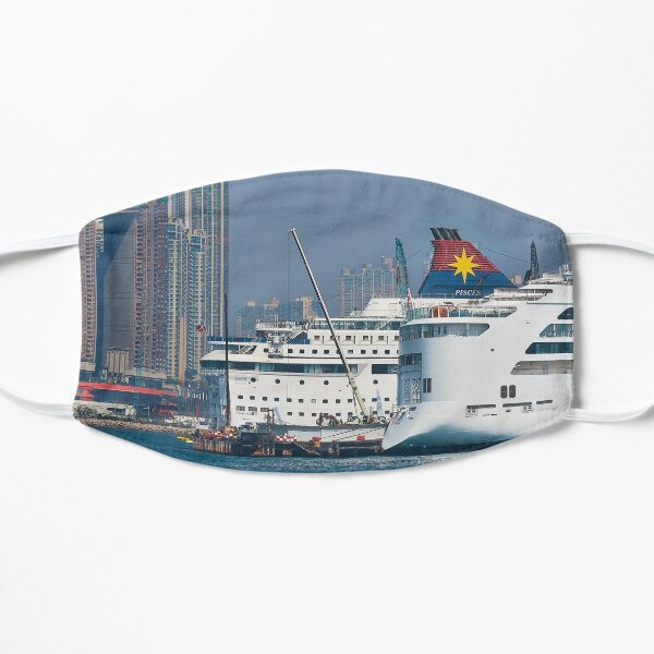 Cruise ships in Kowloon. Flat Mask