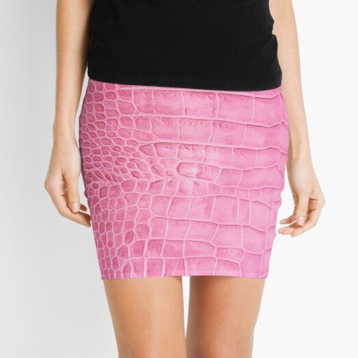 Croco leather effect (pink) Mini Skirt