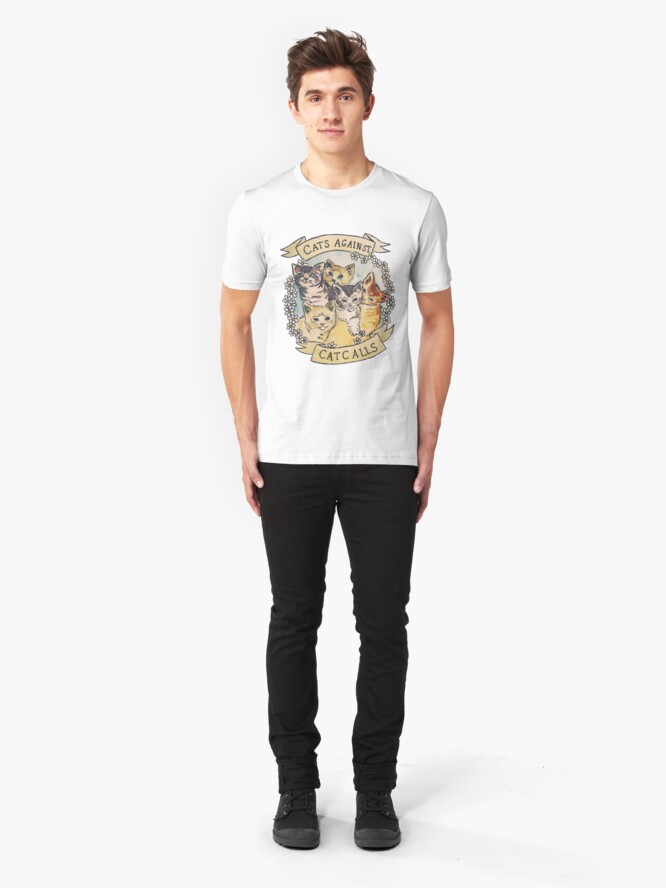 Alternate view of Cats Against Cat Calls Slim Fit T-Shirt