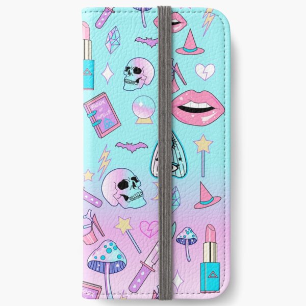 Girly Pastel Witch Goth Pattern iPhone Wallet