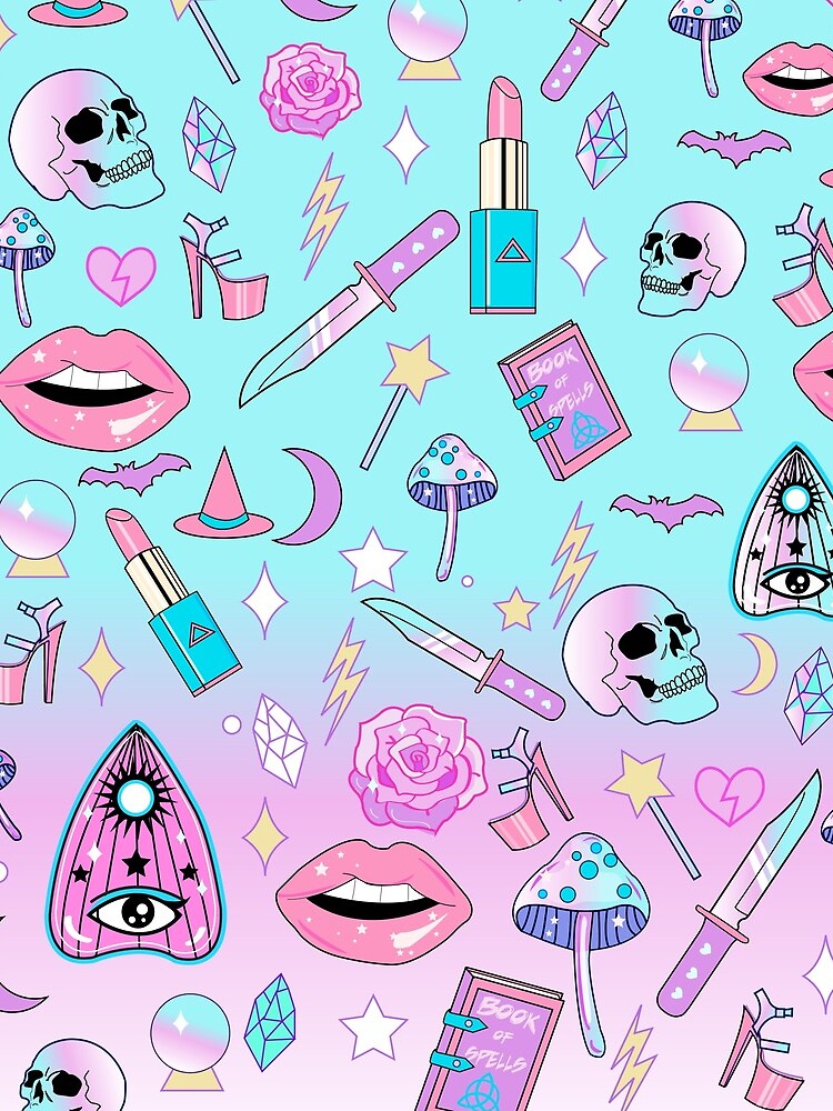 Girly Pastel Witch Goth Pattern by lunaelizabeth