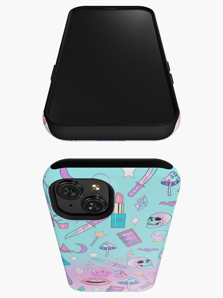 Thumbnail 3 of 4, iPhone Case, Girly Pastel Witch Goth Pattern designed and sold by lunaelizabeth.