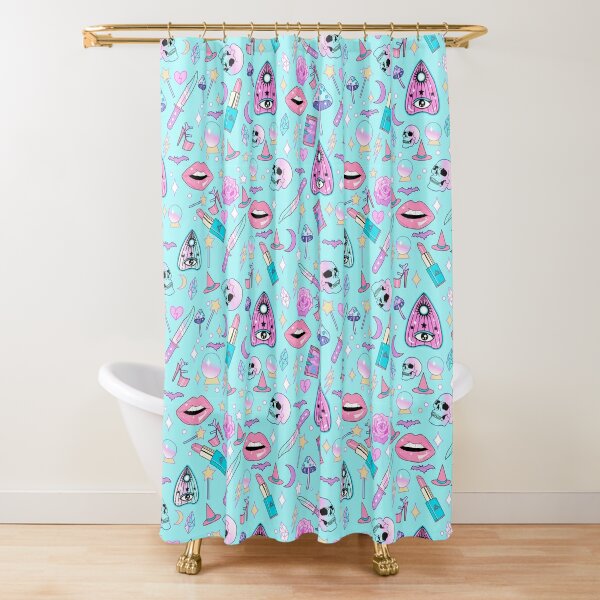 Pastel Mushrooms Shower Curtain, 71x74 inches, Girl Bathroom Decor