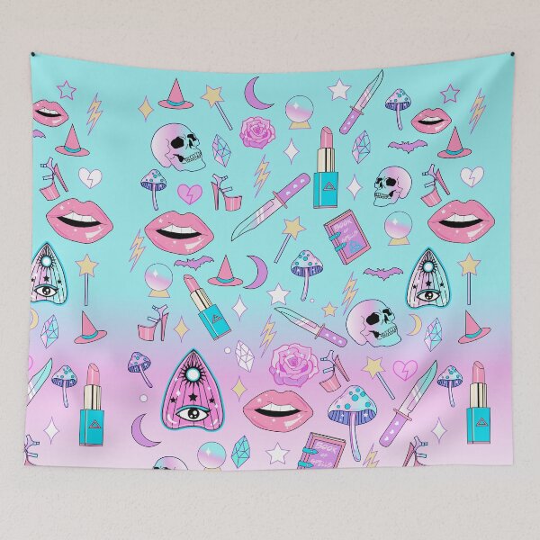 Item preview, Girly Pastel Witch Goth Pattern designed and sold by lunaelizabeth.