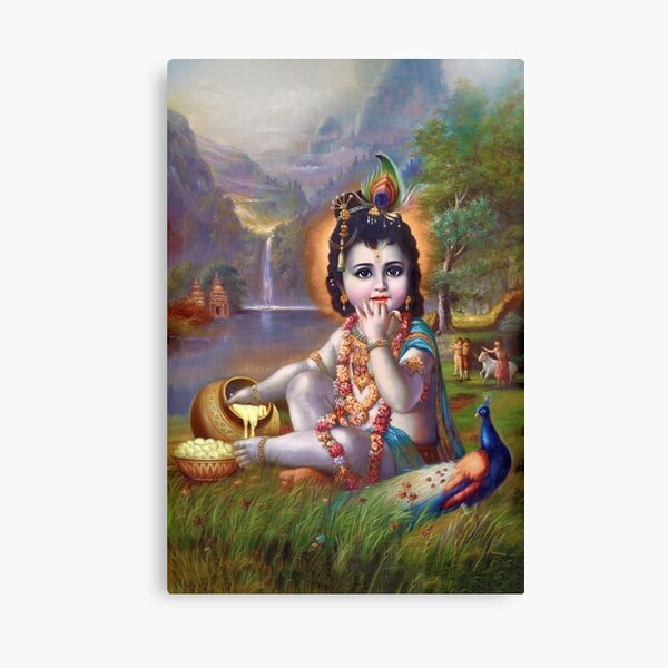 Item preview, Bala Krishna, Baby Krishna, Divine Prankster, Giver Of Joy And Lover Of Butter. Yoga Studio and Meditation Room Art By Hearts For Love designed and sold by heartsforlove.