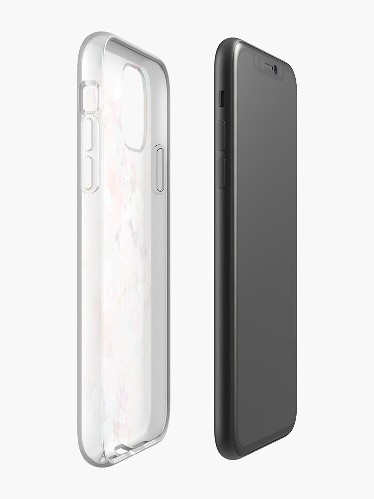 Vista alternativa de Funda y vinilo para iPhone elegante y elegante estampado de flores con hermosas y preppy rosas victorianas y peonías de época en rosa claro y orquídea púrpura en un moderno y abstracto patrón de trazos de acuarela pastel rosa y verde azulado. regalo femenino perfecto para el amant