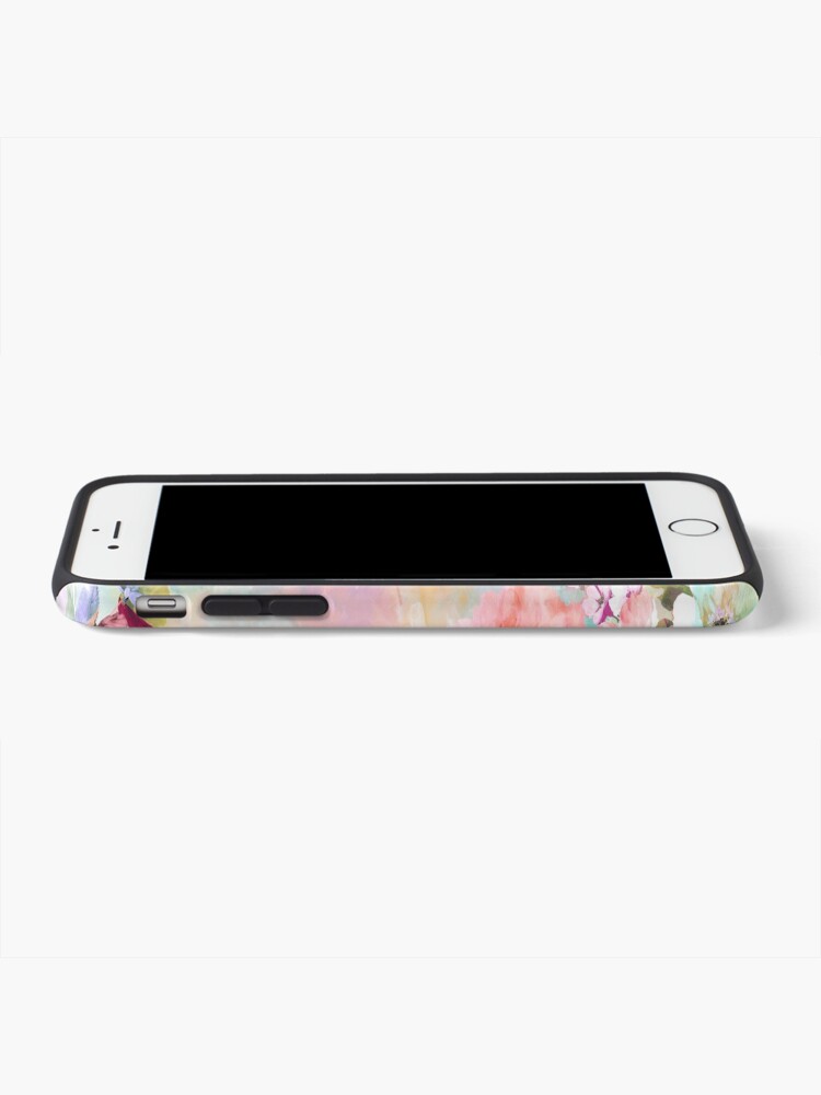 Alternate view of Romantic Pink Teal Watercolor Chic Floral Pattern iPhone Case & Cover