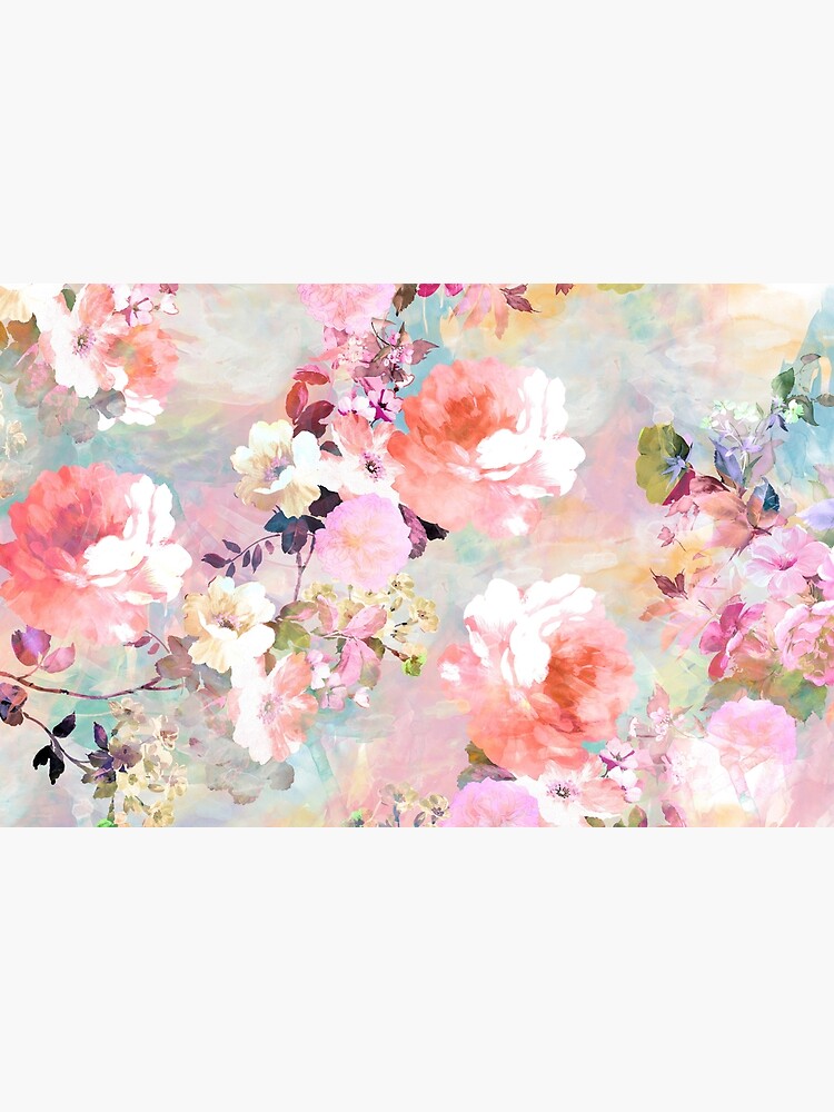 Discover Romantic Pink Teal Watercolor Chic Floral Pattern Laptop Sleeve