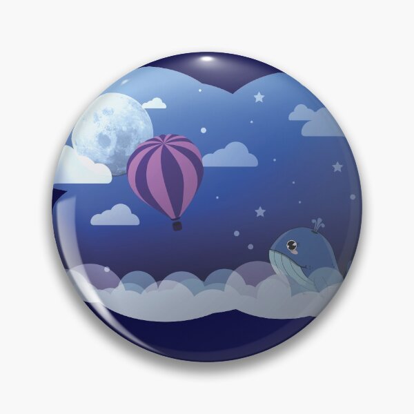 Item preview, Night Dreamscape With Whale & Hot-Air Balloon designed and sold by Happy Puppy Print On Demand.