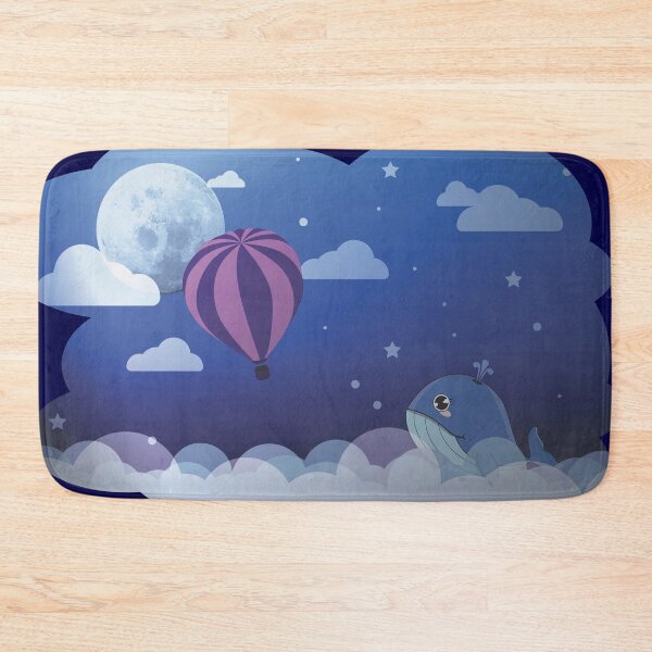 Item preview, Night Dreamscape With Whale & Hot-Air Balloon designed and sold by Happy Puppy Print On Demand.