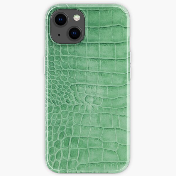 Croco leather effect green iPhone Soft Case