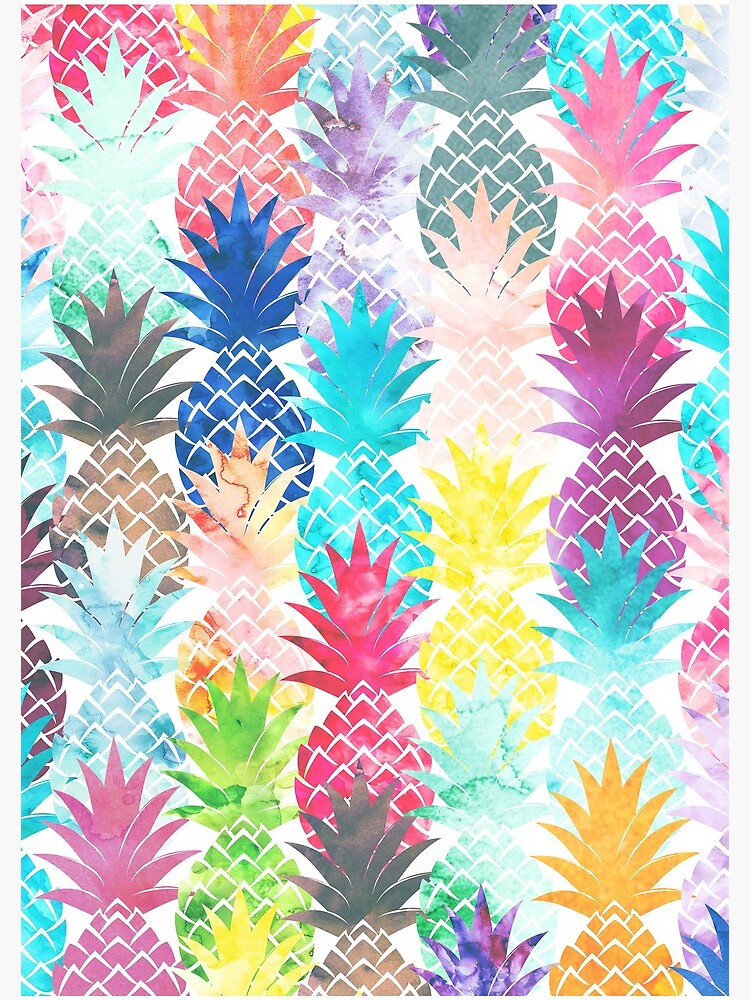 Hawaiian Pineapple Pattern Tropical Watercolor by GirlyTrend