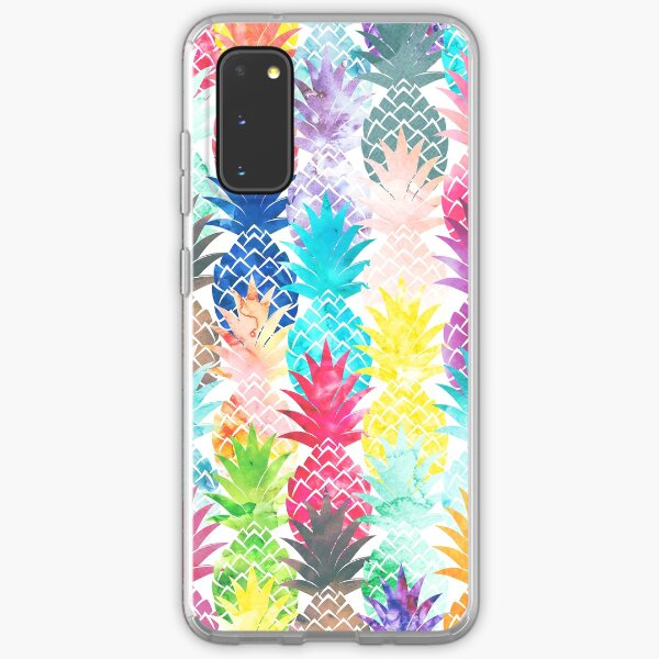 Hawaiian Pineapple Pattern Tropical Watercolor Samsung Galaxy Soft Case