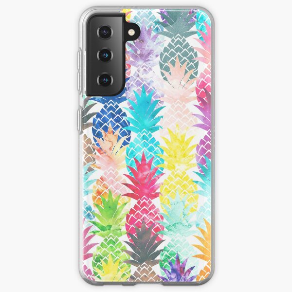 Hawaiian Pineapple Pattern Tropical Watercolor Samsung Galaxy Soft Case