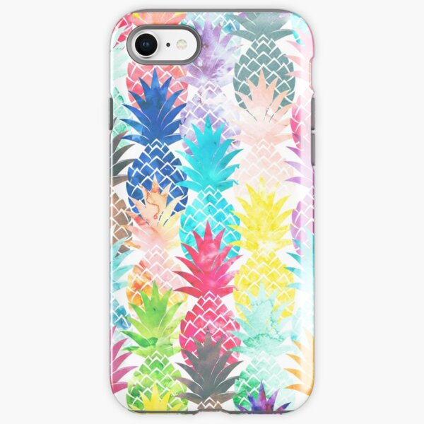 Hawaiian Pineapple Pattern Tropical Watercolor iPhone Tough Case