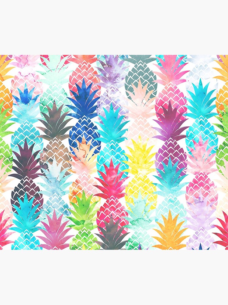 Hawaiian Pineapple Pattern Tropical Watercolor by GirlyTrend