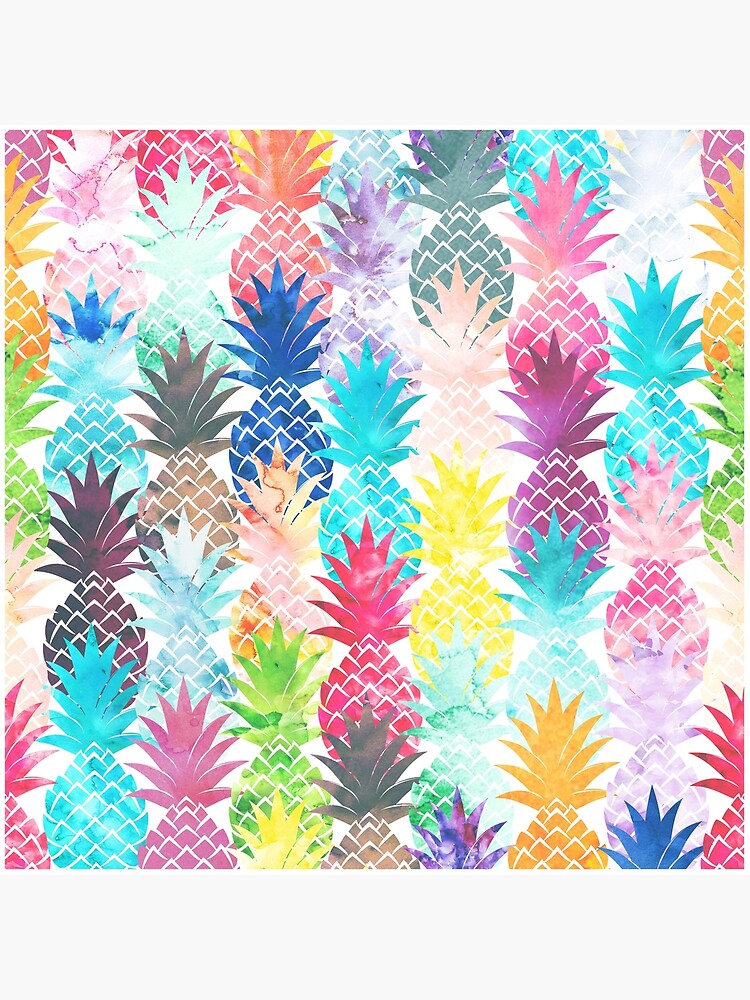 Disover Hawaiian Pineapple Pattern Tropical Watercolor Bag
