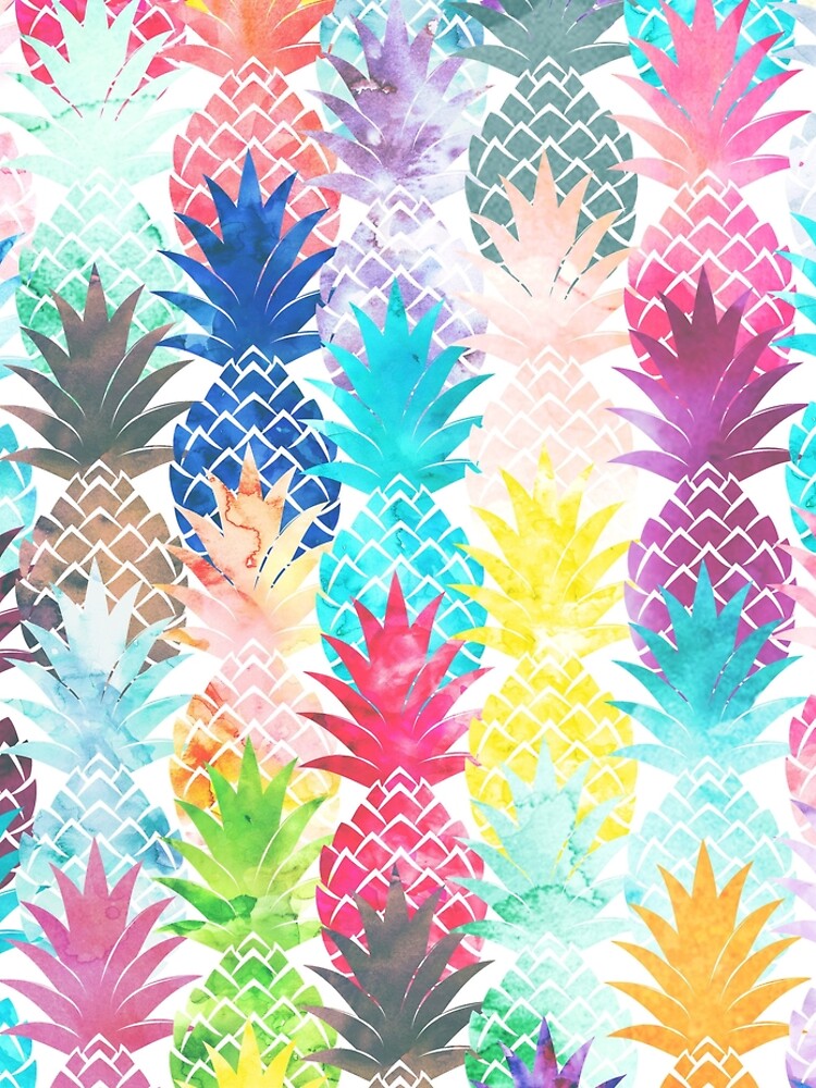 Discover Hawaiian Pineapple Pattern Tropical Watercolor | Leggings