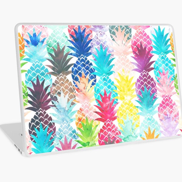 Hawaiian Pineapple Pattern Tropical Watercolor Laptop Skin