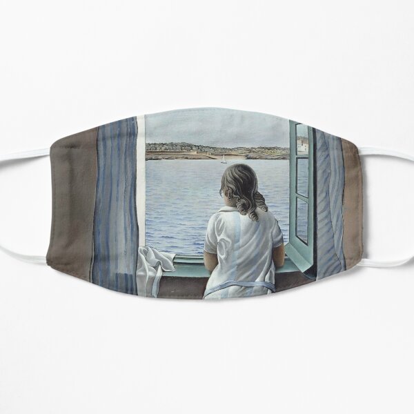 Salvador Dali mujer joven en una ventana de 1925 Obra de arte para la pared, impresiones, carteles, camisetas, hombres, mujeres, jóvenes Mascarilla plana