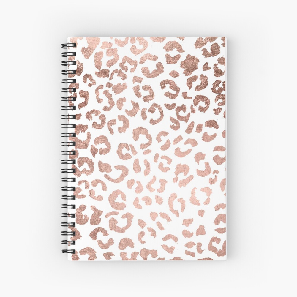 Luxurious hand drawn rose gold leopard print Spiral Notebook
