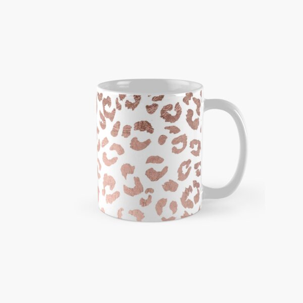 Luxurious hand drawn rose gold leopard print Classic Mug