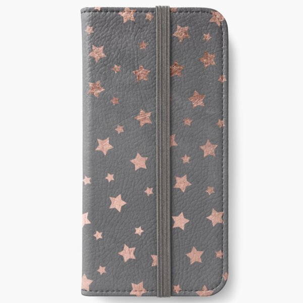 rose gold Christmas stars geometric pattern cement iPhone Wallet