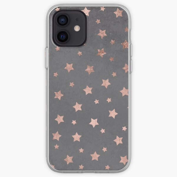 rose gold Christmas stars geometric pattern cement iPhone Soft Case
