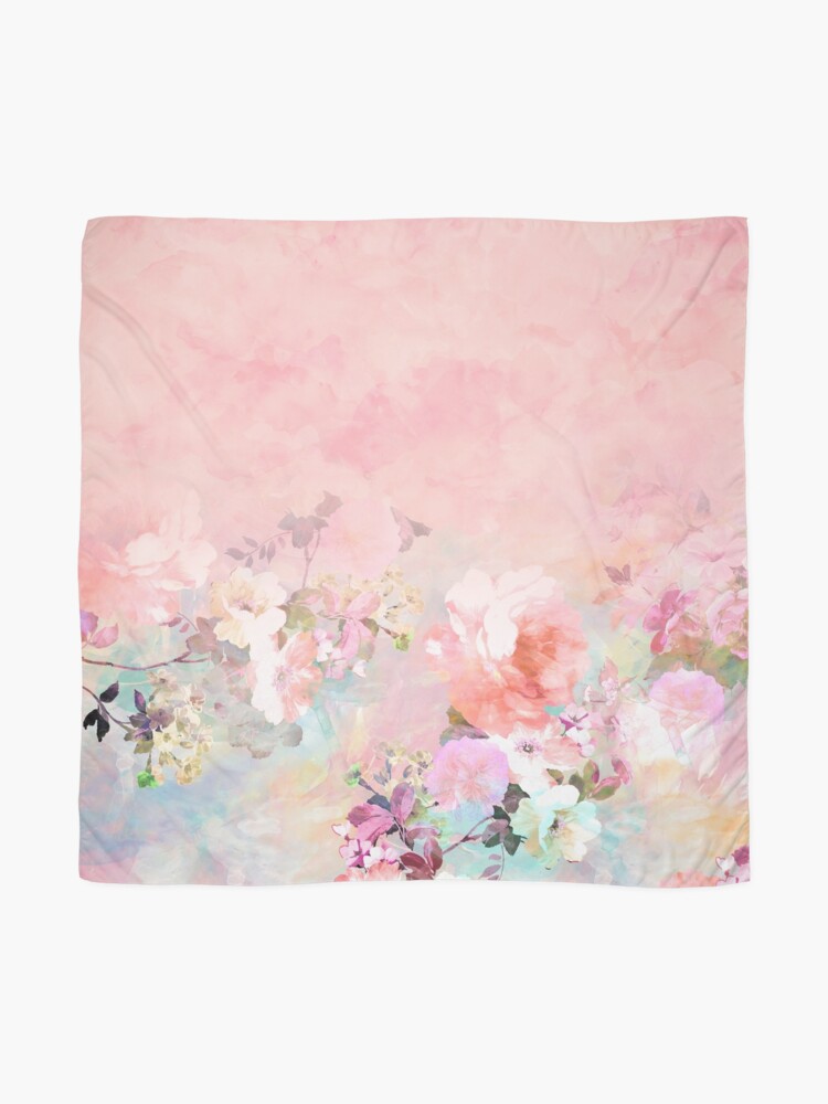 Alternate view of Pastel blush watercolor ombre floral watercolor Scarf