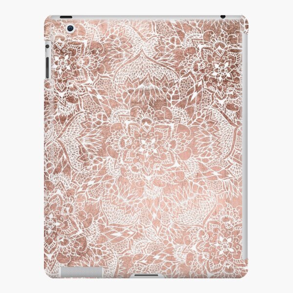 Modern faux rose gold floral mandala hand drawn iPad Snap Case
