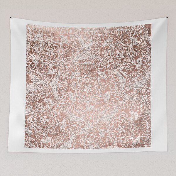 Item preview, Modern faux rose gold floral mandala hand drawn designed and sold by GirlyTrend.