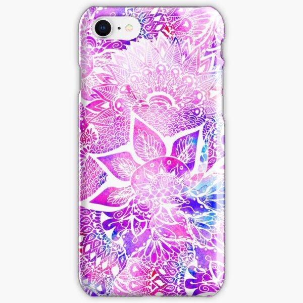 Purple blue henna boho floral mandala pattern iPhone Snap Case