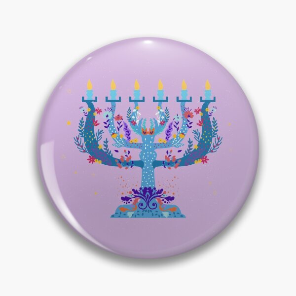 Item preview, floral menorah hanukkah designed and sold by Gossip Rag.