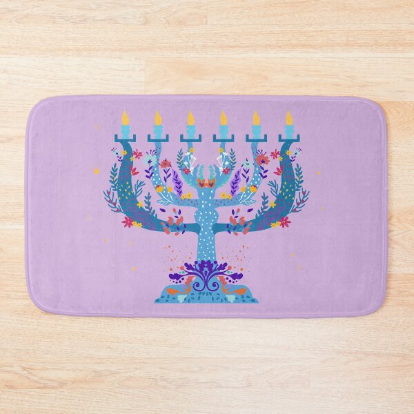 Item preview, floral menorah hanukkah designed and sold by Gossip Rag.