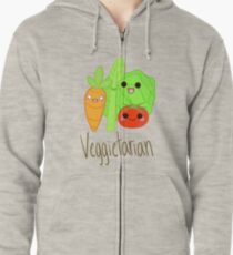 Veggitarian Tshirt Zipped Hoodie