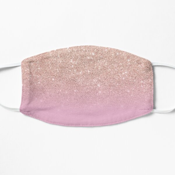 Rose gold glitter ombre on sweet lilac Flat Mask