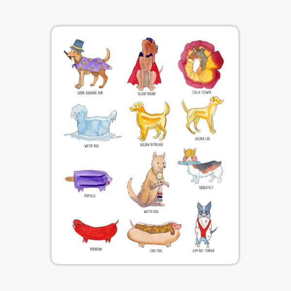 Terrible Dog Puns Sticker