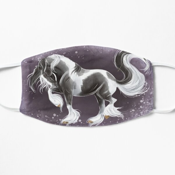 Gypsy gold - gypsy horse stallion prancing Flat Mask