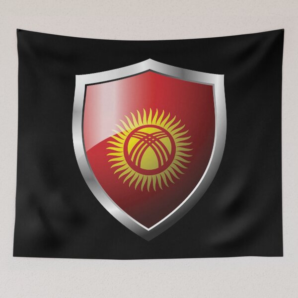 Item preview, Strong Kyrgyzstan Flag Shield Country designed and sold by HelloFromAja.